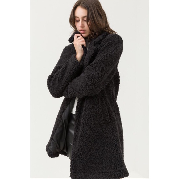 LAST ONE! Teddy Bear Coat - Black - Picture 2 of 3